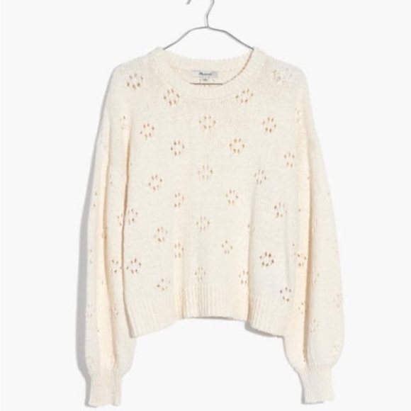 MADEWELL Floral Pointelle Pullover Sweater - Picture 1 of 6
